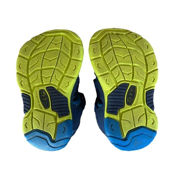 Unisex Toddler Keen Washable Sandals Newport H2 Blue Green Fish Pattern Size 5 - Picture 7 of 7